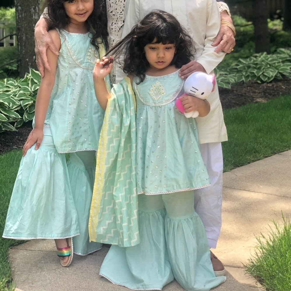 J. Girls 4-5 Years Sharara Pants and top Eid Ramadan